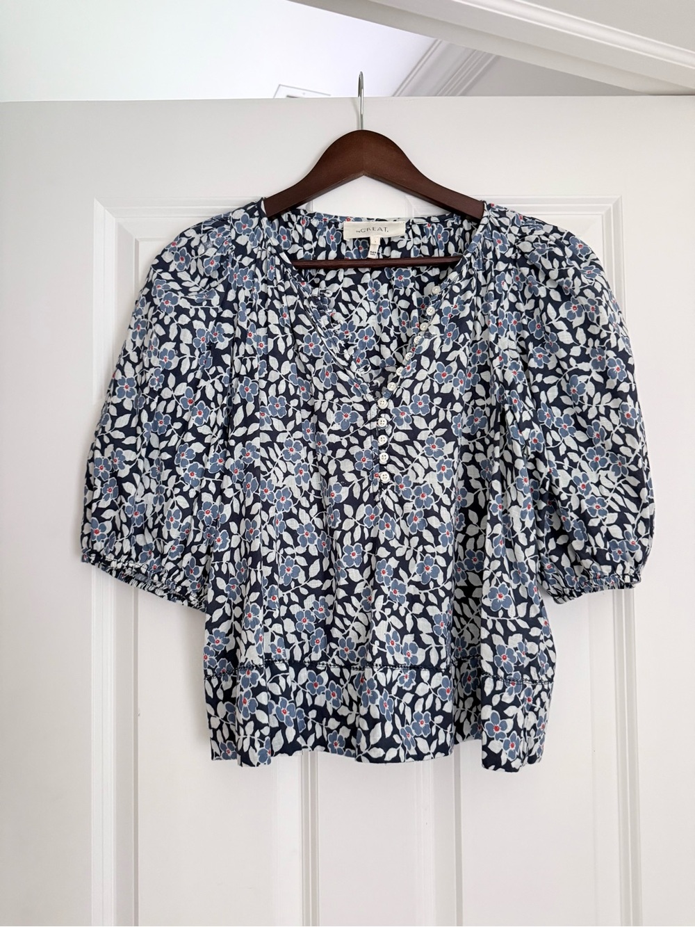 THE GREAT. Ravine Top Morning Flowers Blouse